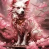 Cute Sakura Dog Diamond Painting