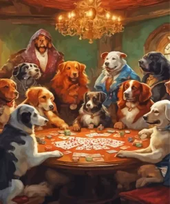 Dogs Playing Cards Diamond Painting
