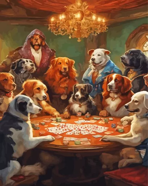 dogs playing cards Diamond Paintings Dogs Playing Cards Diamond Painting