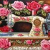 Floral Sewing Machine Art Diamond Painting