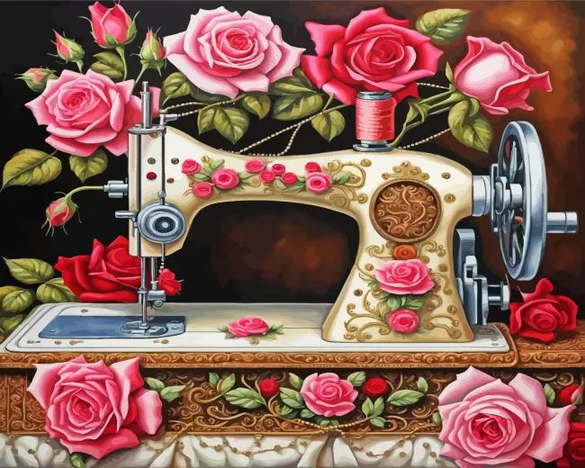 floral sewing machine art Diamond Paintings Floral Sewing Machine Art Diamond Painting