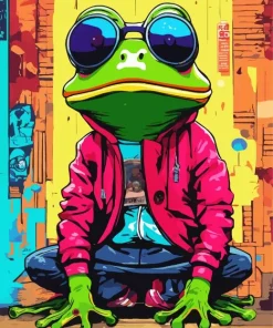 Frog With Glasses Diamond Painting