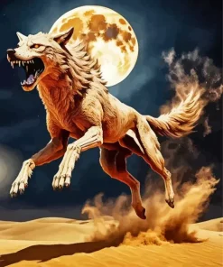 Full Moon And Wolf Diamond Painting