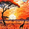 Giraffe Silhouette Art Diamond Painting