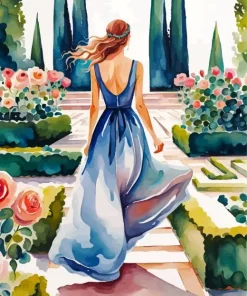 Girl Flowy Dress Diamond Painting