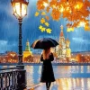Girl Holding A Umbrella Diamond Painting