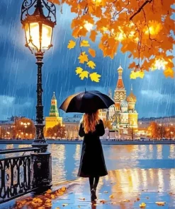 Girl Holding A Umbrella Diamond Painting