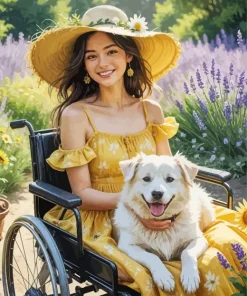 Girl Holding Dog Diamond Painting