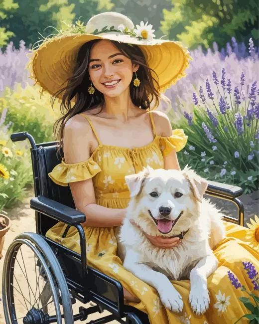 girl holding dog Diamond Paintings Girl Holding Dog Diamond Painting