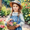 Girl In A Flower Garden Art Diamond Painting