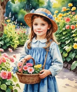 Girl In A Flower Garden Art Diamond Painting