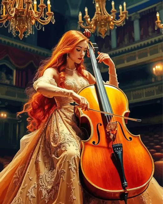 girl with cello Diamond Paints Girl With Cello Diamond Painting
