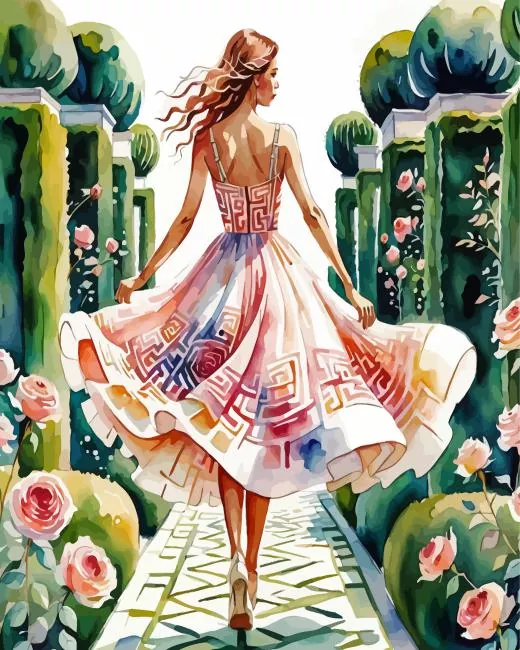girls flowy dress Diamond Paintings Girls Flowy Dress Diamond Painting