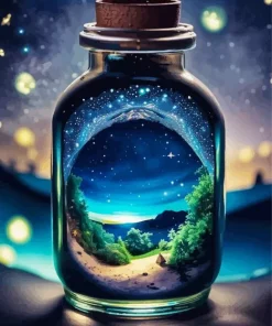 Glass Bottle Galaxy Diamond Painting