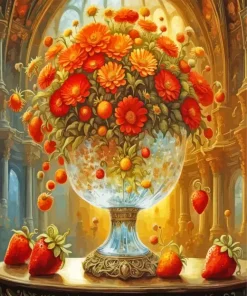 Glass Flower Vase Art Diamond Painting