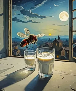 Glass Of Milk Art Diamond Painting