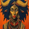 Goddess Black Taurus Woman Diamond Painting
