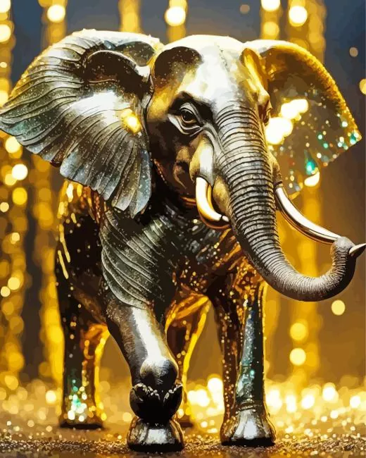 gold elephant Diamond Dotz Gold Elephant Diamond Painting
