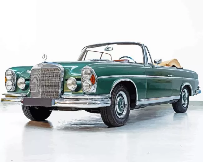 green mercedes convertible Diamond Paintings Green Mercedes Convertible Diamond Painting