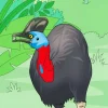 Illustration Cassowary Bird Diamond Painting