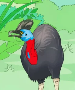 Illustration Cassowary Bird Diamond Painting