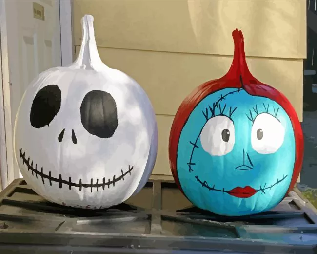 jack and sally pumpkin Diamond Paintings Jack And Sally Pumpkin Diamond Painting