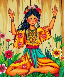 Lady Foing Yoga Art Diamond Painting