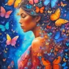 Lady With Butterflies Art Diamond Painting