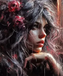 Lonely Girl At The Window Diamond Painting