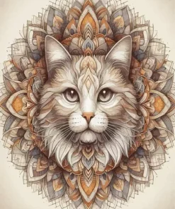 Mandala Cat Face Diamond Painting