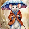 Mouse In Rain Diamond Painting