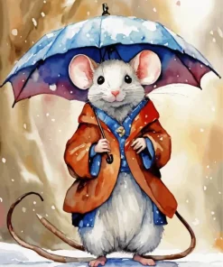 Mouse In Rain Diamond Painting