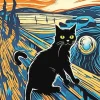 Munch Scream Cat Diamond Painting