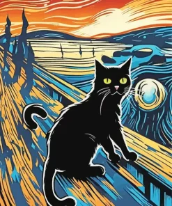 Munch Scream Cat Diamond Painting