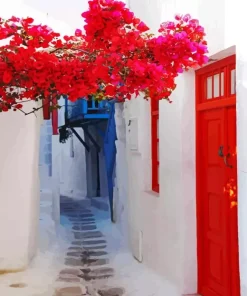 Mykonos Flowers Diamond Painting