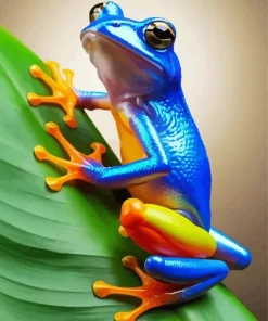 Orange And Blue Frog Diamond Painting