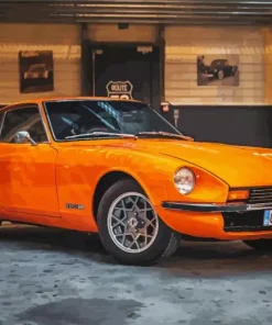 Orange Datsun Car Diamond Painting