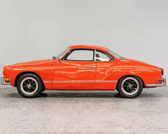 orange karmann ghia Diamond By Numbers Orange Karmann Ghia Diamond Painting