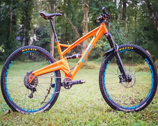 orange mountain bike Diamond By Numbers Orange Mountain Bike Diamond Painting