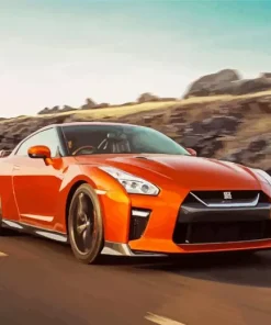 Orange Nissan Gtr Diamond Painting