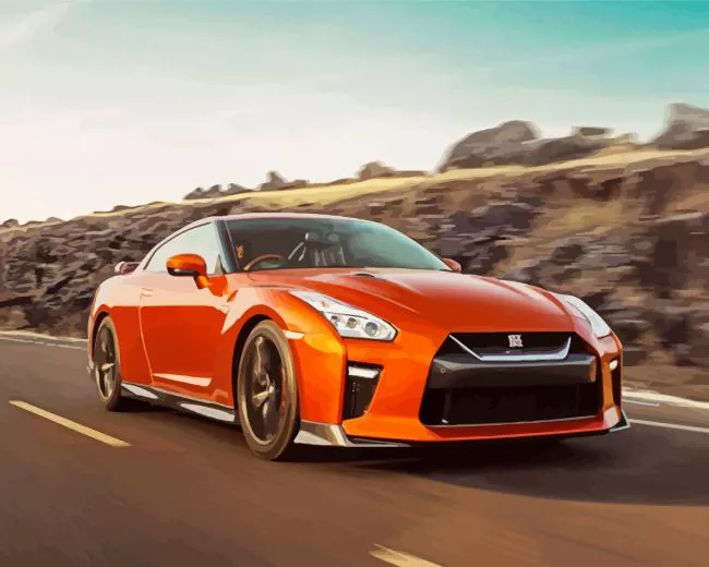 orange nissan gtr Diamond Paintings Orange Nissan Gtr Diamond Painting