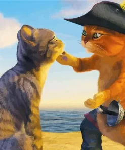 Orange Pirate Cat Diamond Painting