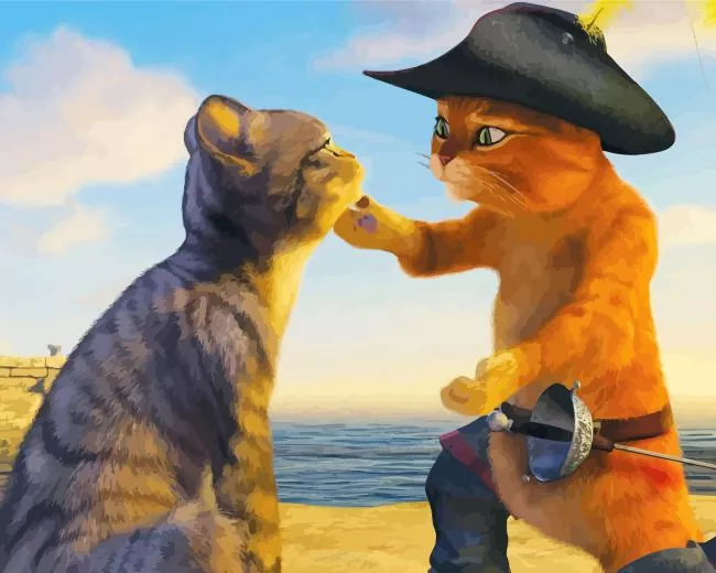 orange pirate cat Diamond By Numbers Orange Pirate Cat Diamond Painting