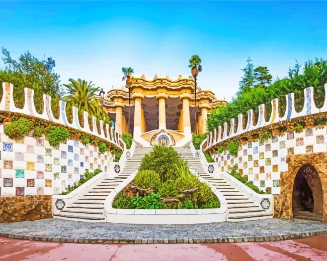 park guell spain Diamond Paintings Park Guell Spain Diamond Painting