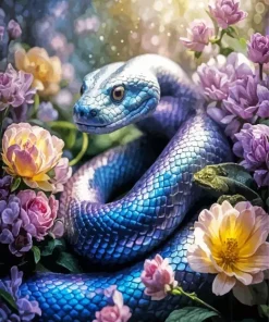 Purple Serpent Flower Art Diamond Painting
