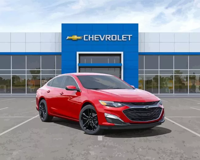 red chevrolet malibu Diamond Paintings Red Chevrolet Malibu Diamond Painting