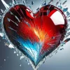Red Shattered Heart Art Diamond Painting
