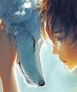 Sad Wolf Diamond Painting