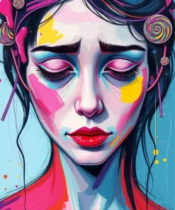 Sad Woman Portrait Diamond Painting