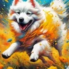 Samoyed Yellow Art Diamond Painting